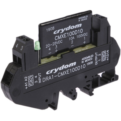 Sensata / Crydom DRA Series Solid State Interface Relay, 28 V dc Control, 8 A Load, DIN Rail Mount