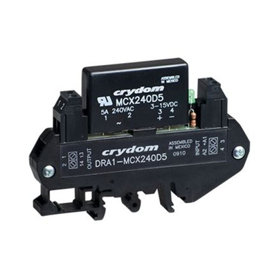 Sensata / Crydom DRA1-MCX Series Solid State Interface Relay, 15 V dc Control, 5 A rms Load, DIN Rail Mount