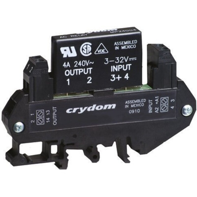 Sensata / Crydom DRA1-MP Series Solid State Interface Relay, 32 V Control, 3 A rms Load, DIN Rail Mount