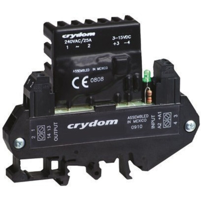 Sensata / Crydom Solid State Interface Relay, 15 V dc Control, 10 A rms Load, DIN Rail Mount