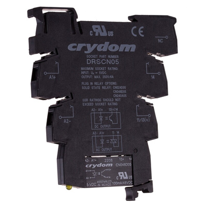 Sensata / Crydom DRA-CN Series Solid State Interface Relay, 12 V dc Control, 0.1 A Load, DIN Rail Mount