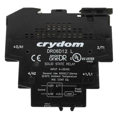 Sensata / Crydom Solid State Interface Relay, 32 V dc Control, 12 A Load, DIN Rail Mount