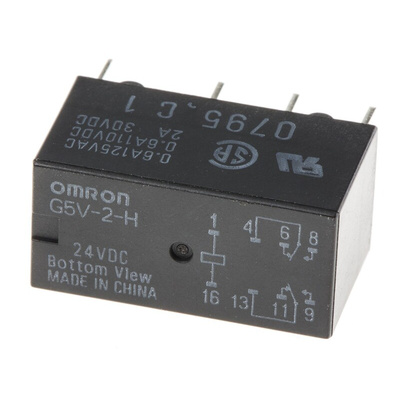 Omron PCB Mount Signal Relay, 24V dc Coil, 1A Switching Current, DPDT