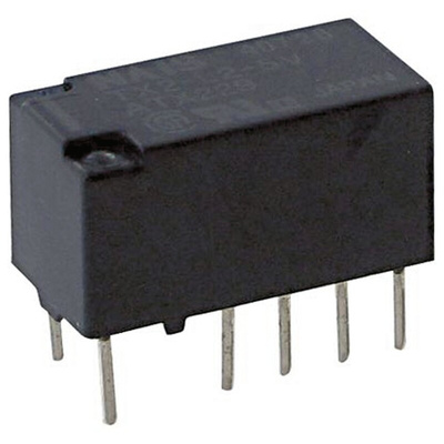 Panasonic PCB Mount Latching Signal Relay, 5V dc Coil, 2A Switching Current, DPDT