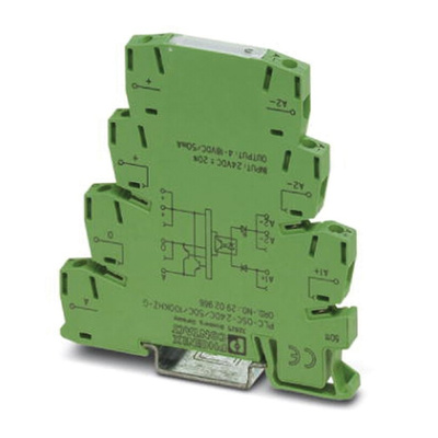 Phoenix Contact PLC-OSC- 24DC/ 5DC/100KHZ-G Series Solid State Interface Relay, DIN Rail Mount
