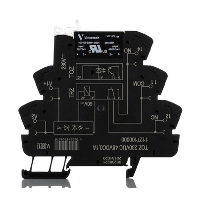 Weidmuller TOZ Series Solid State Interface Relay, 230 V Control, 100 mA Load, DIN Rail Mount