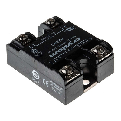 Sensata / Crydom Series 1 Series Solid State Relay, 40 A rms Load, Surface Mount, 280 V rms Load, 280 V rms Control