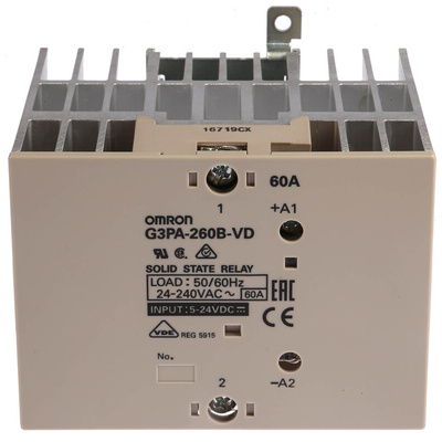 Omron G3PA Series Solid State Relay, 60 A Load, Panel Mount, 264 V Load, 30 V Control