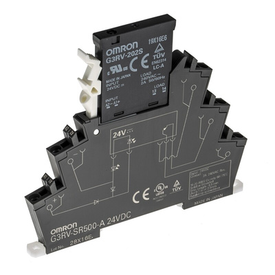 Omron G3RV-SR Series Solid State Interface Relay, 24 V dc Control, 2 A Load, DIN Rail Mount
