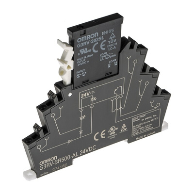 Omron G3RV-SR Series Solid State Interface Relay, 24 V dc Control, 2 A Load, DIN Rail Mount