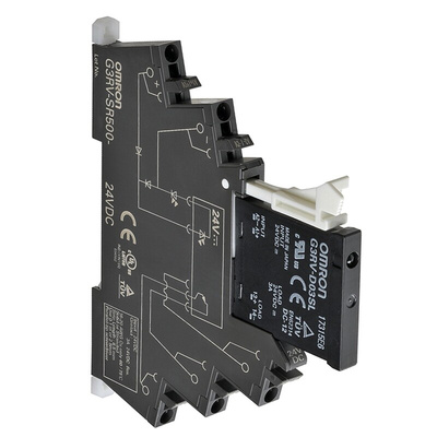 Omron G3RV-SR Series Solid State Interface Relay, 230 V ac Control, 2 A Load, DIN Rail Mount