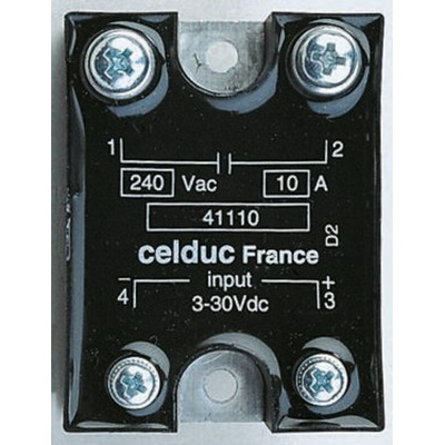 Celduc SC8 Series Solid State Relay, 12 A Load, Panel Mount, 280 V rms Load, 240 V ac Control