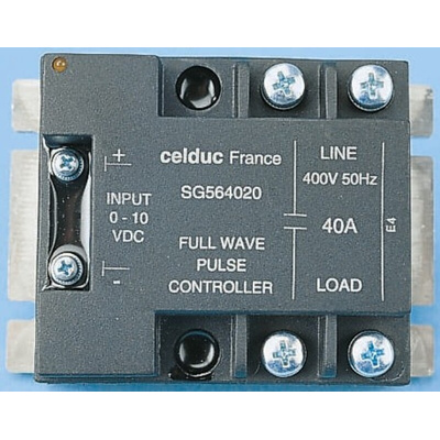 Celduc SG5-SWG5 Series Solid State Relay, 40 A Load, Panel Mount, 400 V ac Load, 10 V dc Control