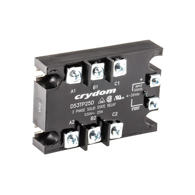 Sensata / Crydom Solid State Relay, 25 A rms Load, Panel Mount, 530 V rms Load, 32 V dc Control