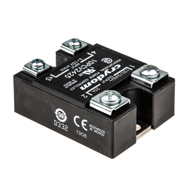 Sensata / Crydom PCV Series Solid State Relay, 25 A Load, Panel Mount, 240 V ac Load, 10 V dc Control