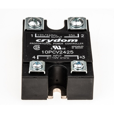 Sensata / Crydom PCV Series Solid State Relay, 25 A Load, Panel Mount, 240 V ac Load, 10 V dc Control