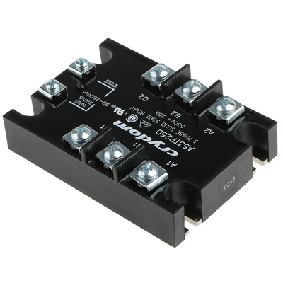 Sensata / Crydom 53TP Series Solid State Relay, 25 A rms Load, Panel Mount, 530 V rms Load, 280 V rms Control
