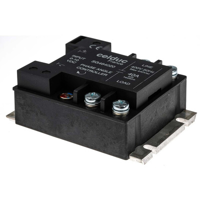 Celduc SG4 Series Solid State Relay, 40 A Load, Panel Mount, 460 V rms Load, 10 V dc Control