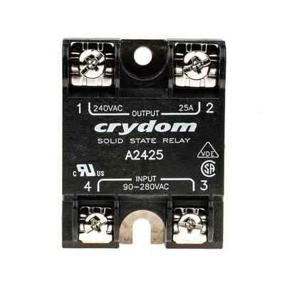 Sensata / Crydom Series 1 Series Solid State Relay, 25 A rms Load, Surface Mount, 280 V rms Load, 280 V rms Control