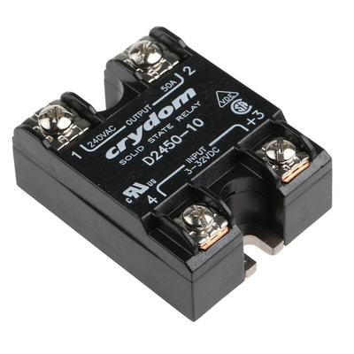 Sensata / Crydom 1 Series Solid State Relay, 50 A rms Load, Panel Mount, 280 V rms Load, 32 V Control