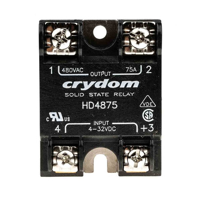 Sensata / Crydom HA AND HD SERIES Series Solid State Relay, 75 A Load, Panel Mount, 530 V ac Load, 32 V Control