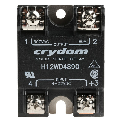 Sensata / Crydom H1 Series Solid State Relay, 90 A Load, Panel Mount, 660 V ac Load, 32 V Control