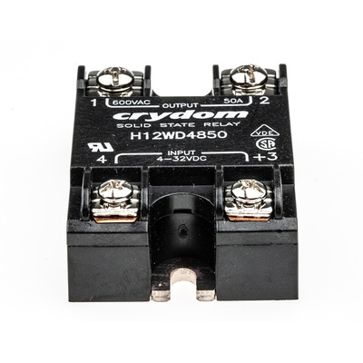 Sensata / Crydom Solid State Relay, 50 A Load, Panel Mount, 660 V ac Load, 32 V Control