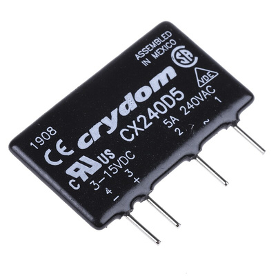 Sensata / Crydom CX Series Solid State Relay, 5 A Load, PCB Mount, 280 V ac Load, 15 V dc Control