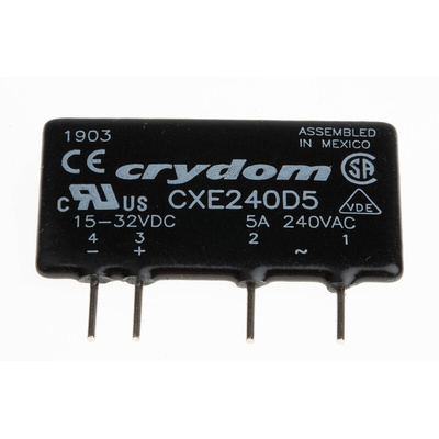 Sensata / Crydom Solid State Relay, 5 A Load, PCB Mount, 280 V ac Load, 32 V Control