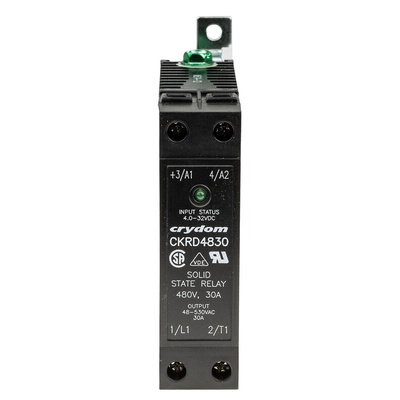 Sensata / Crydom CKR48 Series Solid State Relay, 30 A rms Load, DIN Rail Mount, 530 V ac Load, 32 V Control