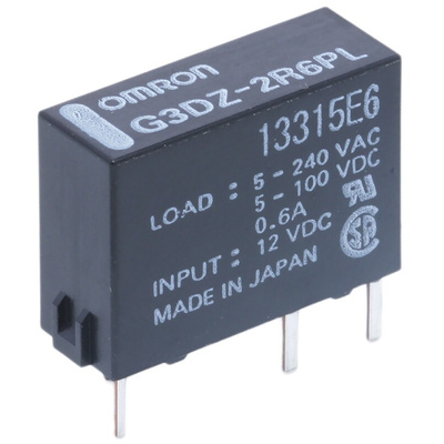 Omron G3DZ Series Solid State Relay, 0.6 A Load, PCB Mount, 264 V ac Load, 12 V dc Control