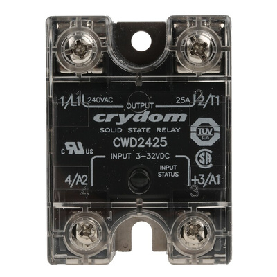 Sensata / Crydom CW24 Series Solid State Relay, 25 A rms Load, Panel Mount, 280 V rms Load, 32 V Control