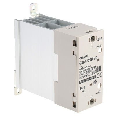 Omron G3PA Series Solid State Relay, 20 A Load, Panel Mount, 440 V Load, 30 V Control