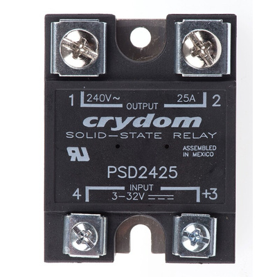 Sensata / Crydom Solid State Relay, 25 A rms Load, Panel Mount, 280 V rms Load, 32 V Control