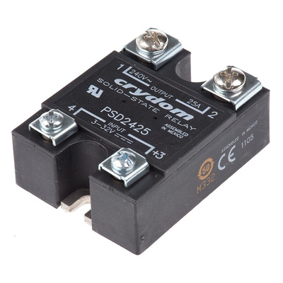 Sensata / Crydom Solid State Relay, 25 A rms Load, Panel Mount, 280 V rms Load, 32 V Control