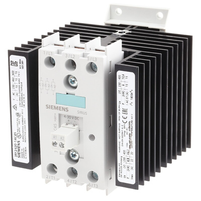 Siemens Solid State Relay, 20 A Load, DIN Rail Mount, 600 V Load, 30 V dc Control