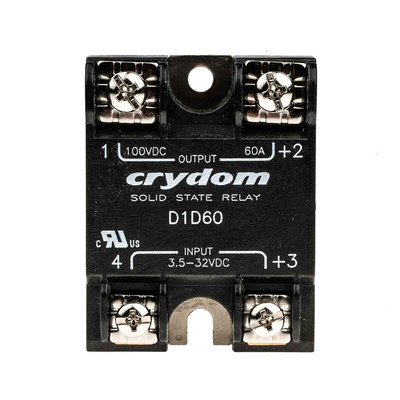 Sensata / Crydom 1-DC Series Solid State Relay, 60 A Load, Surface Mount, 100 V Load, 32 V Control