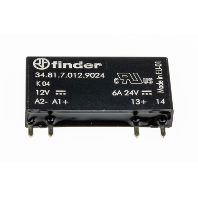 Finder 34 Series Solid State Relay, 2 A Load, PCB Mount, 24 V dc Load, 17 V Control