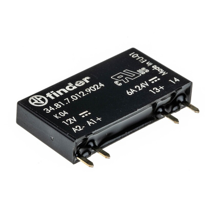 Finder 34 Series Solid State Relay, 2 A Load, PCB Mount, 24 V dc Load, 17 V Control