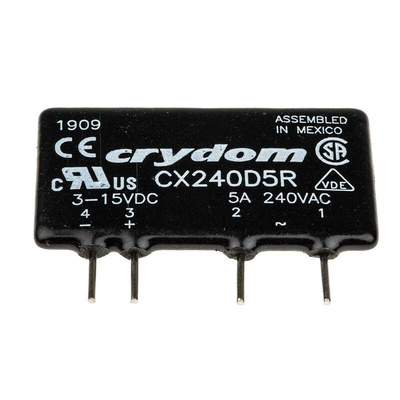 Sensata / Crydom CX Series Solid State Relay, 5 A Load, PCB Mount, 280 V ac Load, 15 V dc Control
