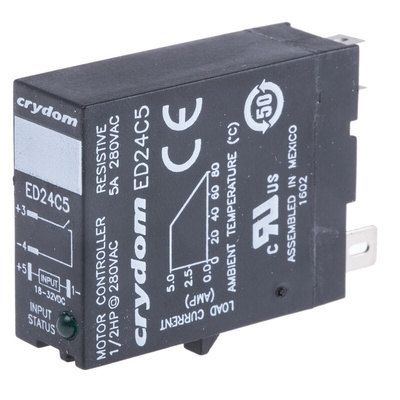 Sensata / Crydom ED Series Solid State Relay, 5 A Load, DIN Rail Mount, 280 V rms Load, 32 V dc Control