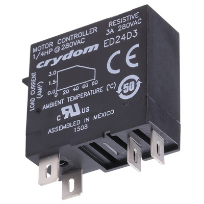 Sensata / Crydom Solid State Relay, 3 A Load, DIN Rail Mount, 280 V rms Load, 15 V dc Control