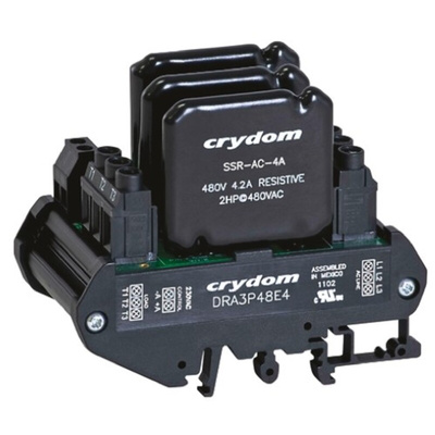 Sensata / Crydom DRA3P Series Solid State Interface Relay, 28 V dc Control, 2.4 A rms Load, DIN Rail Mount