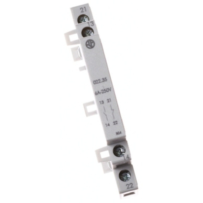 Finder Auxiliary Contact - 2NO, 2 Contact, DIN Rail Mount, 6 A
