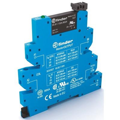 Finder Series 39 Series Solid State Interface Relay, 138 V Control, 6 A Load, DIN Rail Mount