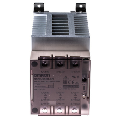 Omron G3PE Three Phase Series Solid State Relay, 35 A Load, DIN Rail Mount, 528 V ac Load, 30 V dc Control