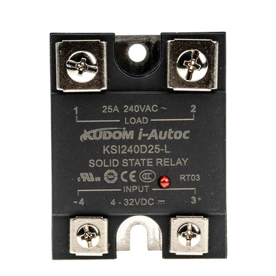 i-Autoc KSI Series Solid State Relay, 25 A Load, Panel Mount, 280 V ac Load, 32 V dc Control