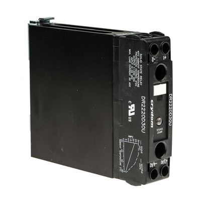 Sensata / Crydom DR22 Series Solid State Relay, 30 A Load, DIN Rail Mount, 200 V dc Load, 32 V dc Control