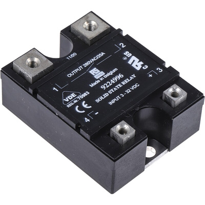 RS PRO Solid State Relay, 25 A rms Load, Panel Mount, 280 V ac Load, 32 V dc Control