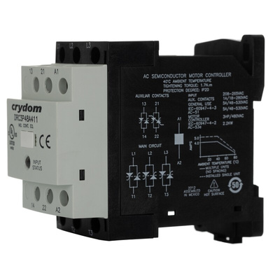 Sensata / Crydom DRC Series Solid State Contactor, 3-Pole, 1.75 kW, 230 V ac